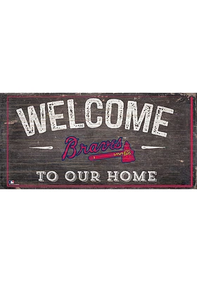 Atlanta Braves Welcome Distressed Sign - Blue
