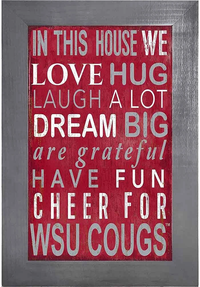 Washington State Cougars In This House Picture Frame - Red