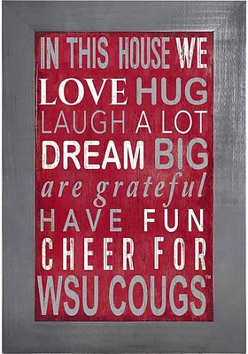 Washington State Cougars In This House Picture Frame - Red