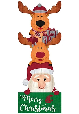 Washington State Cougars 31 Inch Santa Stack Leaner Sign - Red