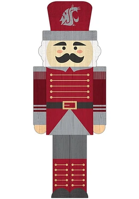 Washington State Cougars 31 Inch Nutcracker Leaner Sign - Red