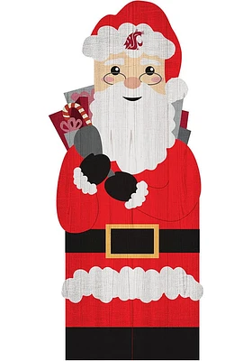 Washington State Cougars 31 Inch Santa Leaner Sign - Red