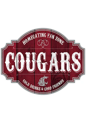 Washington State Cougars 24 Inch Homegating Tavern Sign - Red