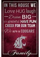 Washington State Cougars In This House 17x26 Sign - Red
