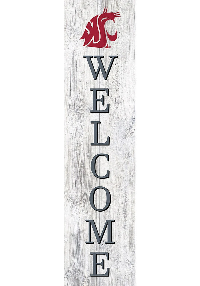 Washington State Cougars 48 Inch Welcome Leaner Sign - Red