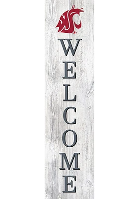 Washington State Cougars 48 Inch Welcome Leaner Sign - Red
