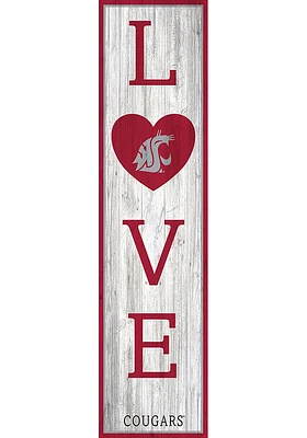 Washington State Cougars 48 Inch Love Leaner Sign - Red