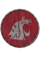 Washington State Cougars Cracked Color 24 Inch Barrel Top Sign - Red