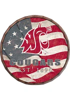 Washington State Cougars Flag 24 Inch Barrel Top Sign - Red