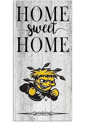 Wichita State Shockers Home Sweet Home Whitewashed Sign - Yellow