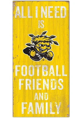 Wichita State Shockers Football Friends and Family Sign - Yellow