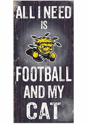 Wichita State Shockers Football and My Cat Sign - Yellow