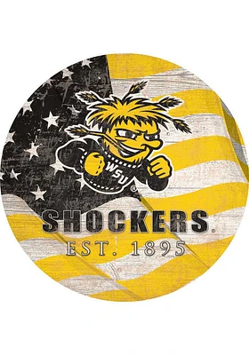 Wichita State Shockers 24in Flag Circle Sign - Yellow