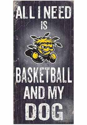 Wichita State Shockers Basketball and My Dog Sign - Yellow
