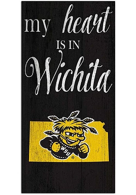 Wichita State Shockers My Heart State Sign - Yellow