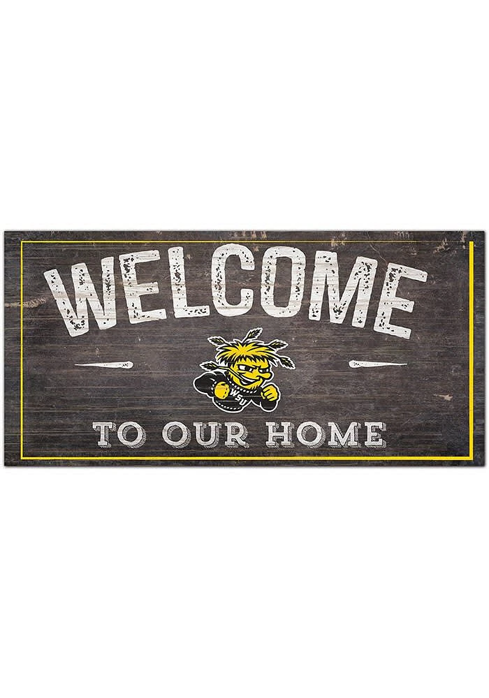 Wichita State Shockers Welcome Distressed Sign - Yellow