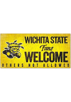 Wichita State Shockers Fans Welcome 6x12 Sign - Yellow