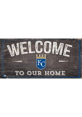 Kansas City Royals Welcome Distressed Sign - Blue