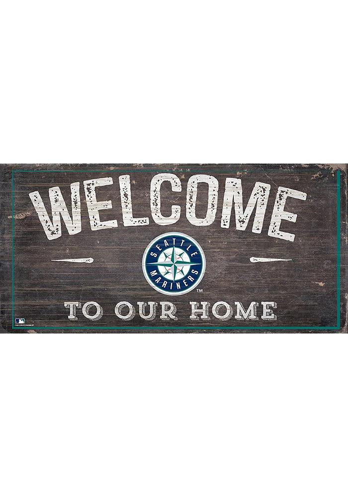 Seattle Mariners Welcome Distressed Sign - Navy Blue