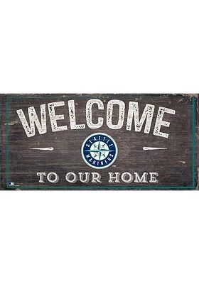 Seattle Mariners Welcome Distressed Sign - Navy Blue