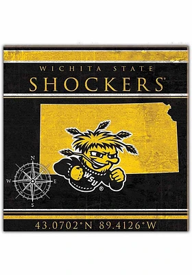 Wichita State Shockers Coordinates Sign - Yellow