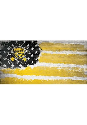 Wichita State Shockers Flag 6x12 Sign - Yellow