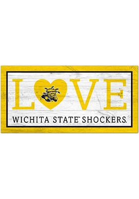 Wichita State Shockers Love 6x12 Sign - Yellow