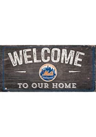 New York Mets Welcome Distressed Sign - Blue