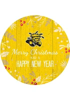 Wichita State Shockers Merry Christmas and New Year Circle Sign - Yellow