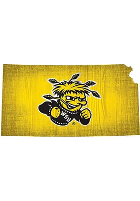 Wichita State Shockers State Cutout Sign - Yellow