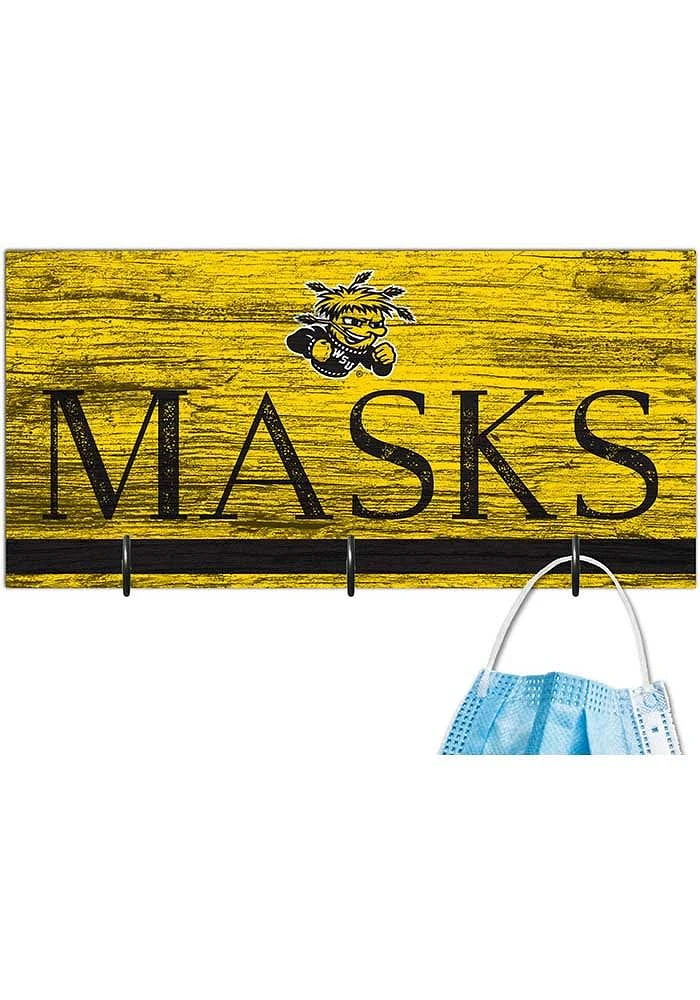 Wichita State Shockers Team Color Mask Holder Sign - Yellow