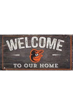 Baltimore Orioles Welcome Distressed Sign - Orange