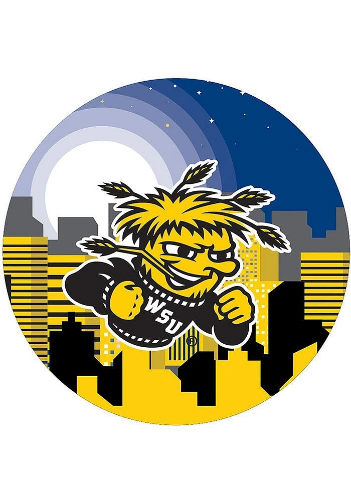 Wichita State Shockers Landscape Circle Sign - Yellow