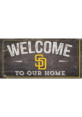 San Diego Padres Welcome Distressed Sign - Brown
