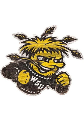 Wichita State Shockers Team Logo 8 Inch Cutout Sign - Yellow