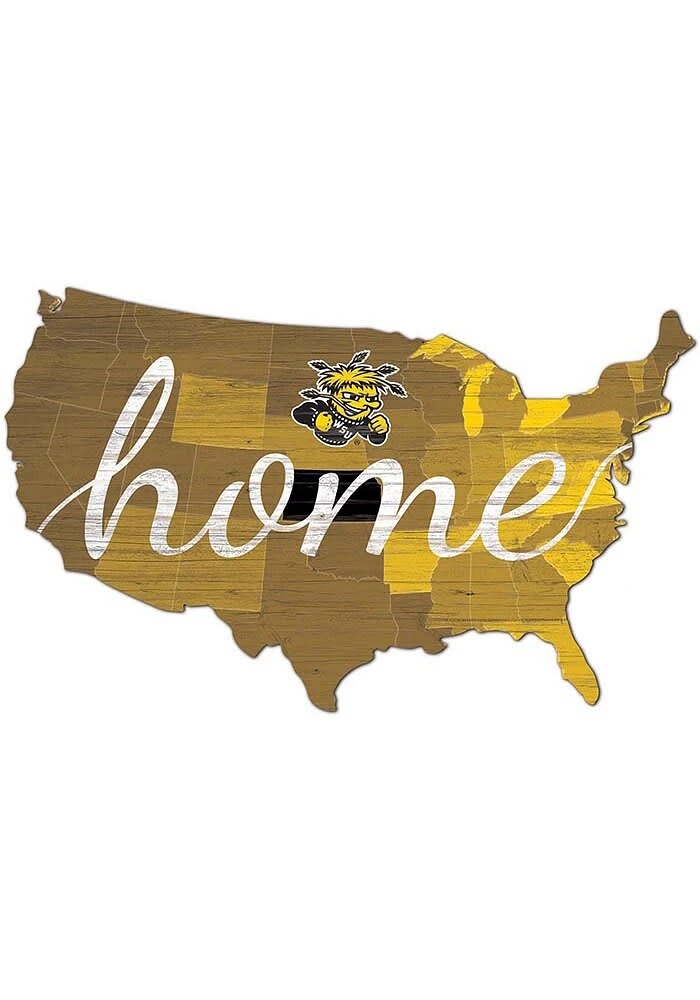 Wichita State Shockers USA Shape Cutout Sign - Yellow
