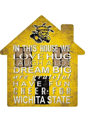 Wichita State Shockers 12 inch House Sign - Yellow