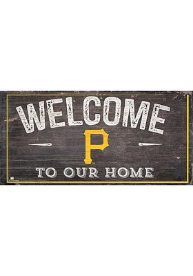 Pittsburgh Pirates Welcome Distressed Sign - Black
