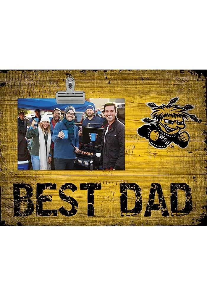 Wichita State Shockers Best Dad Clip Picture Frame - Yellow