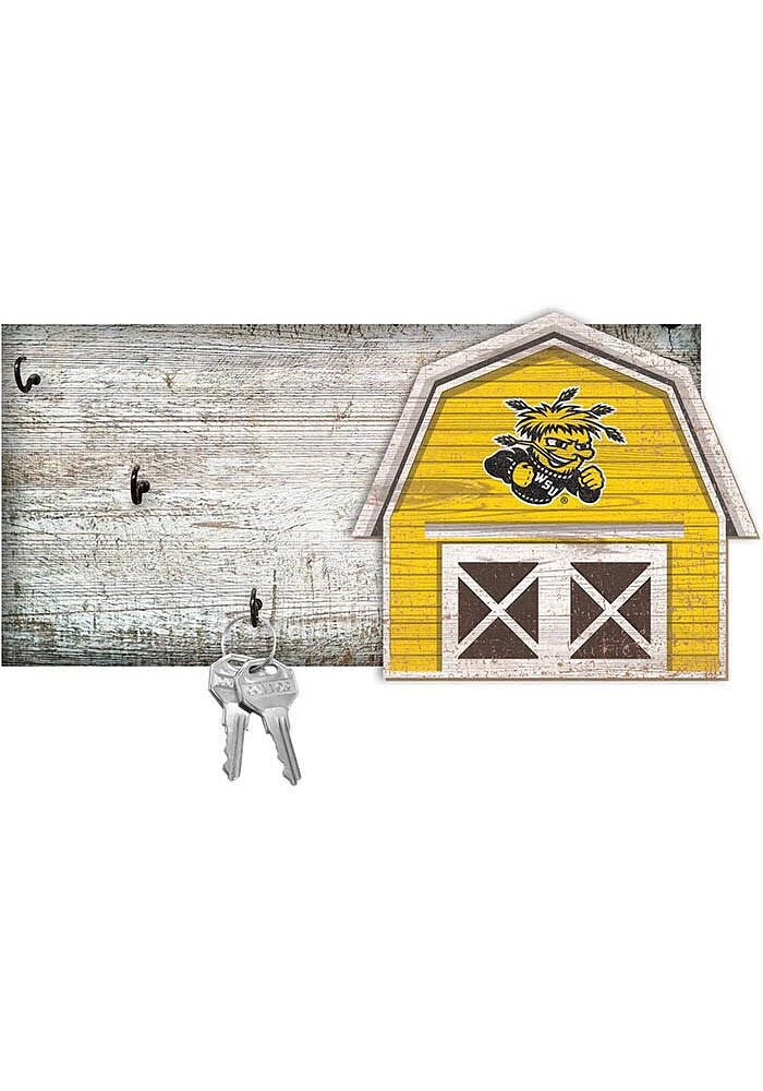 Wichita State Shockers Team Barn Key Holder Sign - Yellow