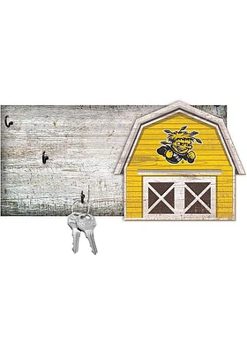 Wichita State Shockers Team Barn Key Holder Sign - Yellow