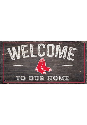 Boston Red Sox Welcome Distressed Sign - Red