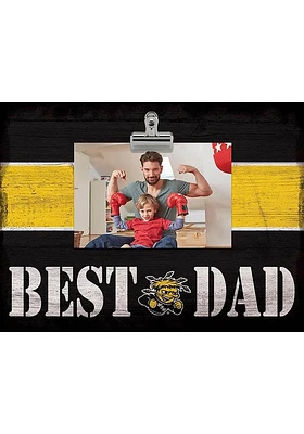 Wichita State Shockers Best Dad Striped Clip Picture Frame - Yellow
