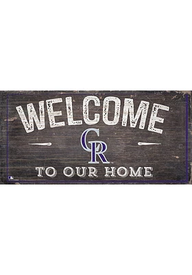 Colorado Rockies Welcome Distressed Sign - Purple