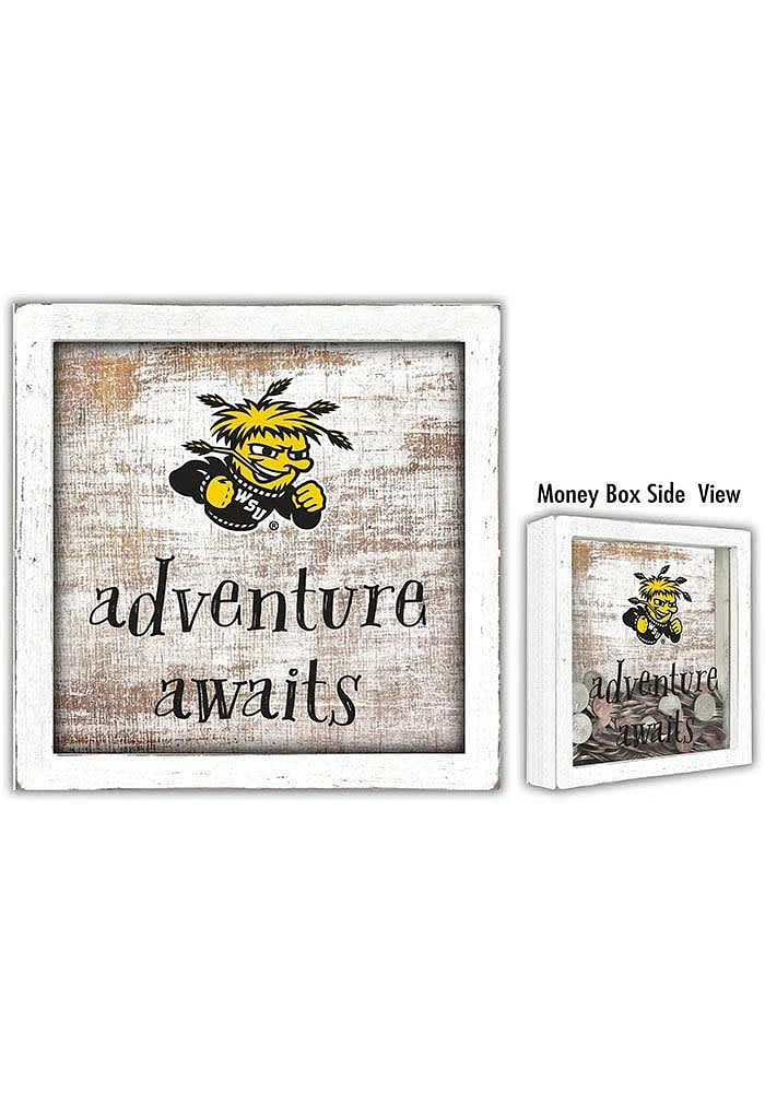 Wichita State Shockers Adventure Awaits Box Sign - Yellow