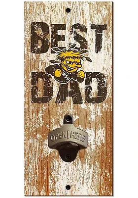 Wichita State Shockers Best Dad Bottle Opener Sign - Yellow