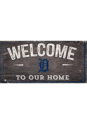 Detroit Tigers Welcome Distressed Sign - Navy Blue