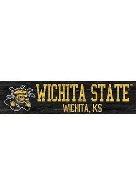 Wichita State Shockers 6x24 Sign - Yellow
