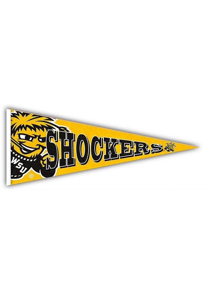 Wichita State Shockers Wood Pennant Sign - Yellow