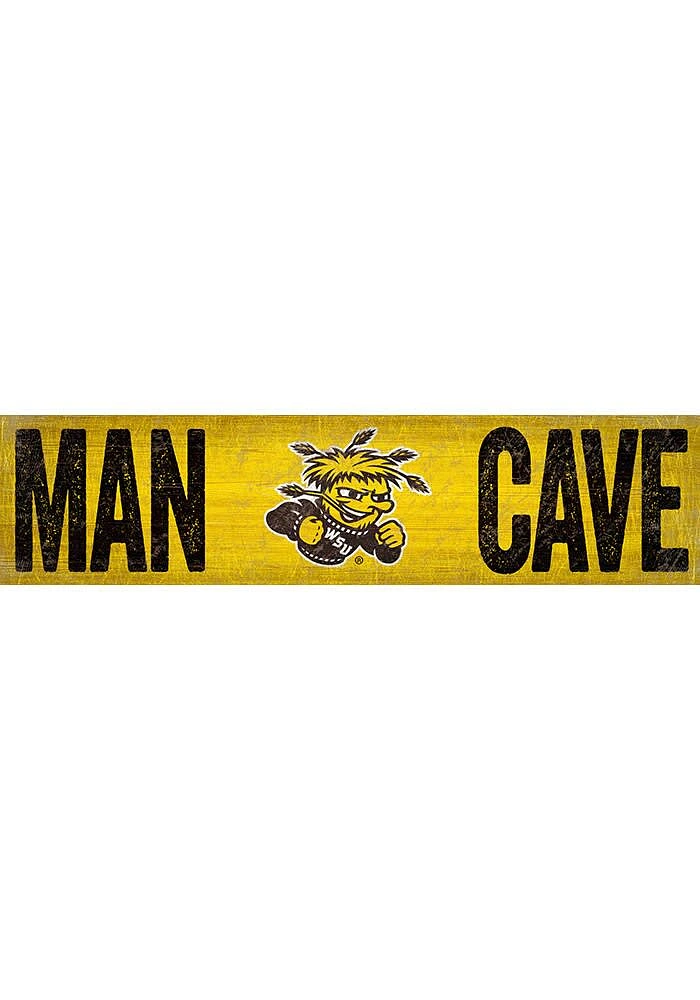 Wichita State Shockers Man Cave 6x24 Sign - Yellow